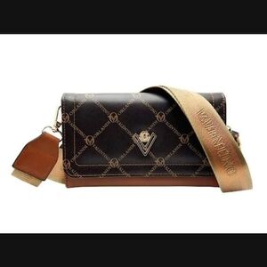 Valentino Orlandi Black and Brown Belt Bag with Quilted Design